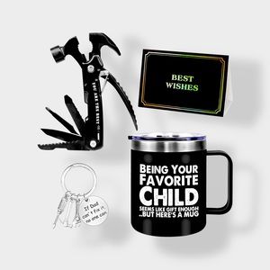 Gift Set for Dad Coffee Mug Tumbler Multifunctional hammer & Keychain